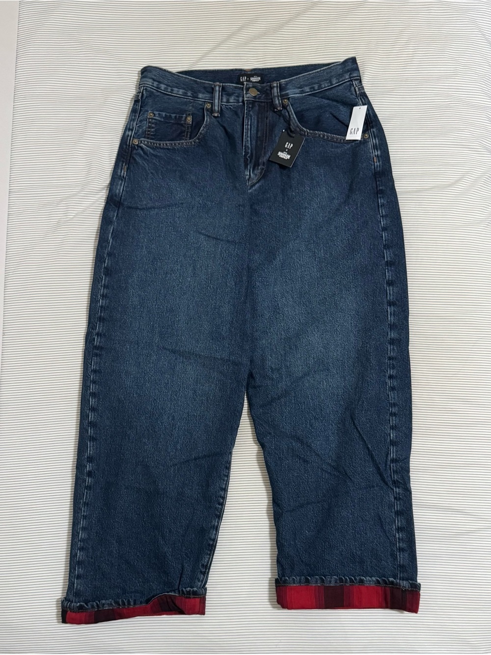 Gap X Stranger Things Extra Baggy Jeans Men's 30Wx30L NWT Plaid Lining